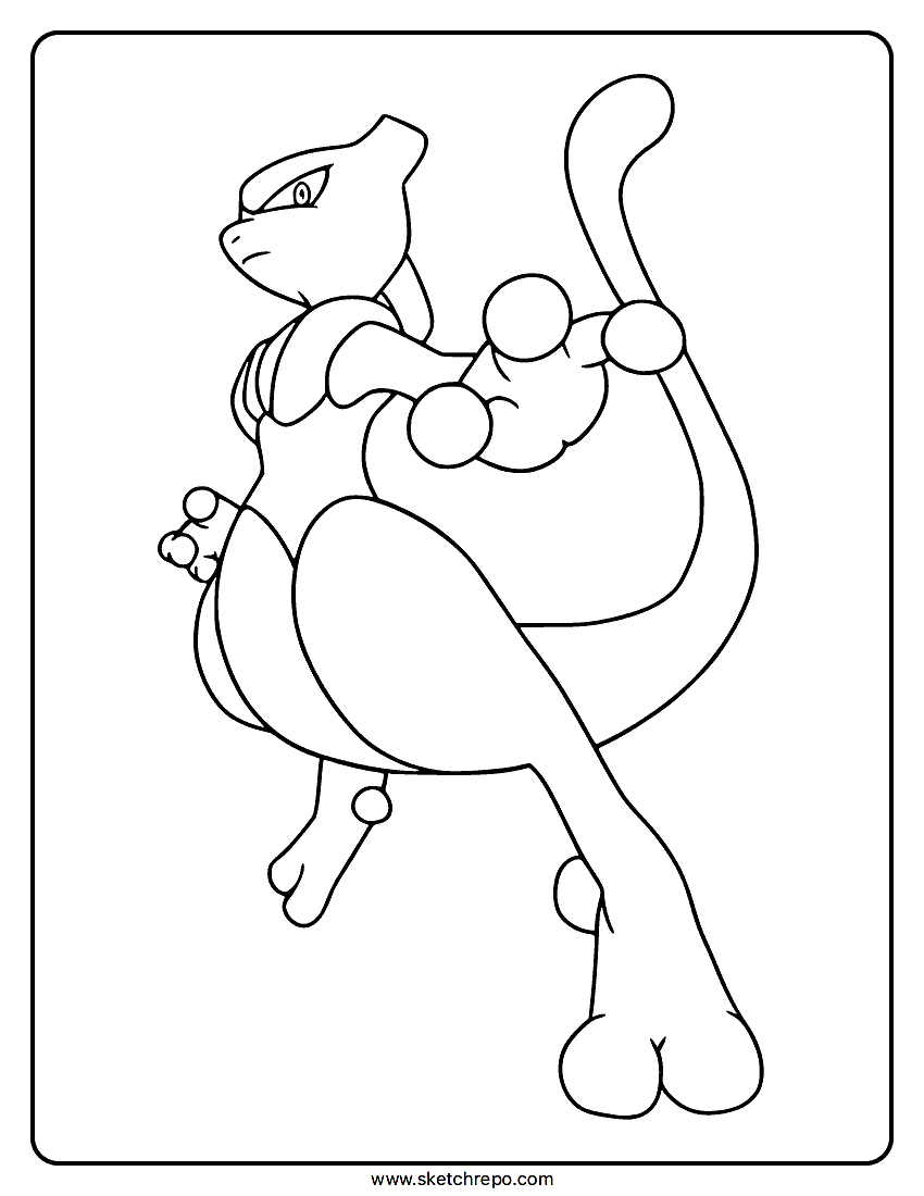 Mewtwo EX 103/108 Coloring Sheet