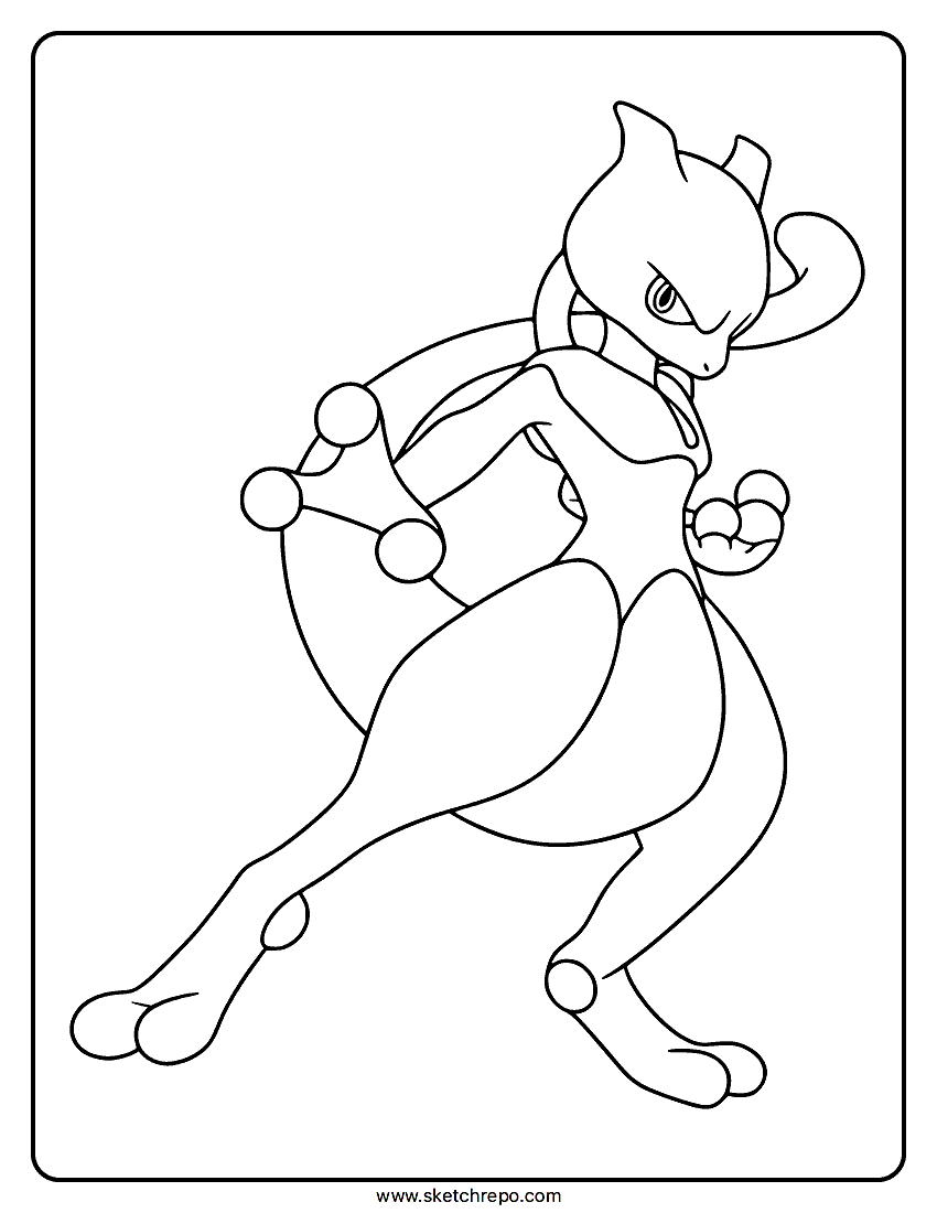 Mewtwo GX 31/68 Coloring Sheet