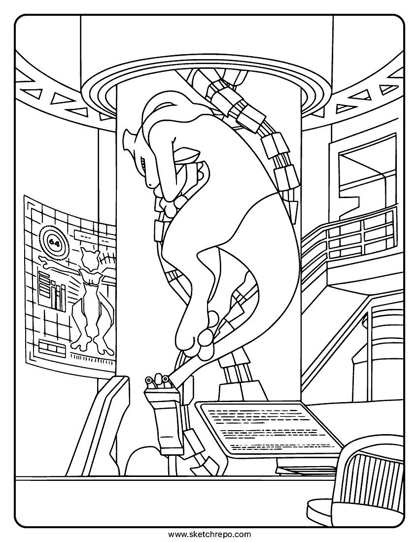 Mewtwo GX 78/73 Coloring Sheet
