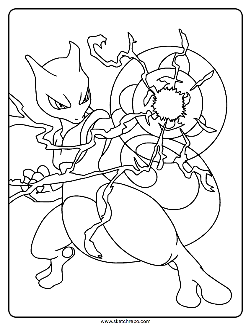 Mewtwo V 030/078 Coloring Page