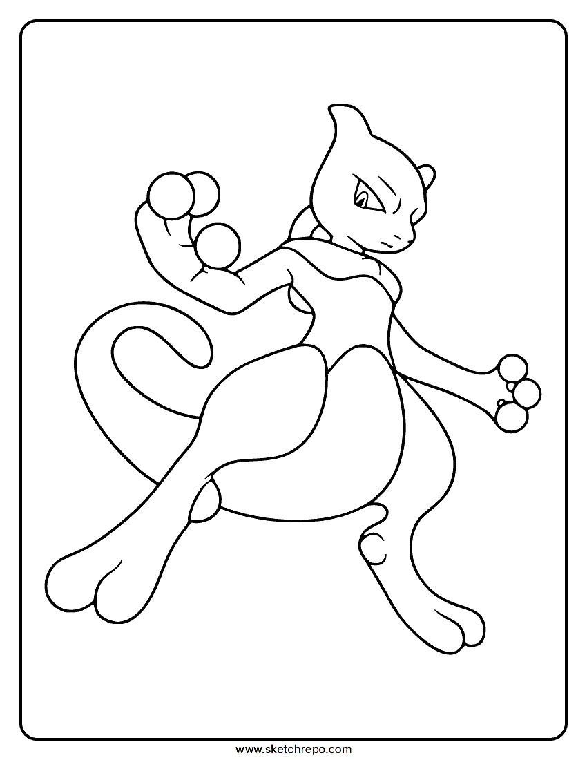 Mewtwo V SWSH229 Coloring Sheet