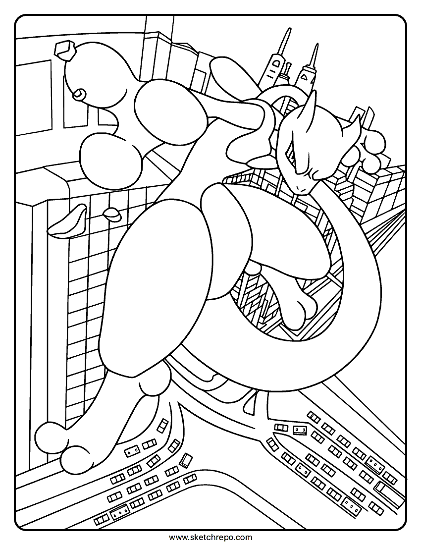 Mewtwo V Union Coloring Page