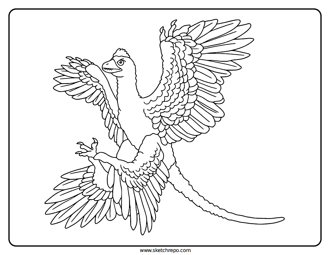 Microraptor Coloring Page