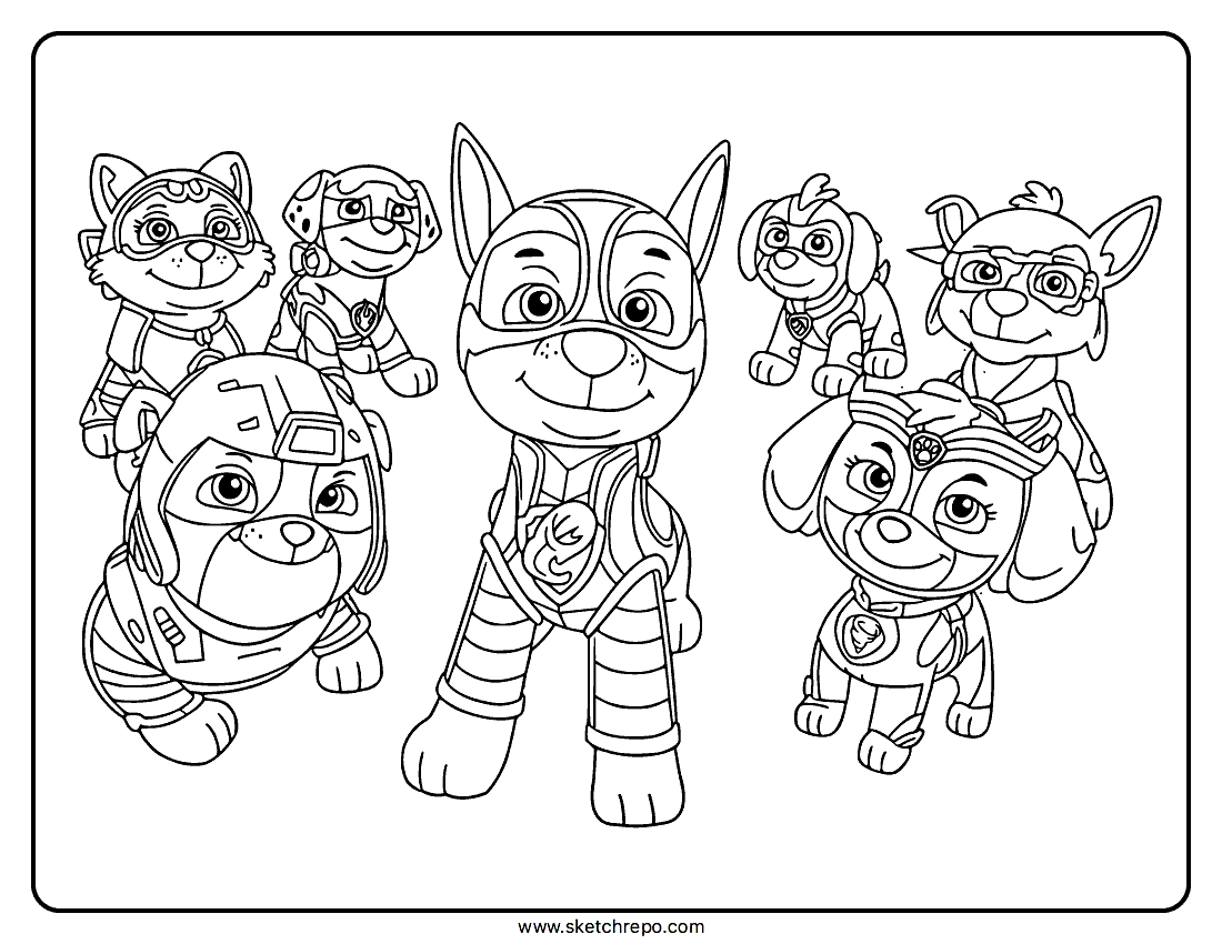 Mighty Pups Coloring Sheet