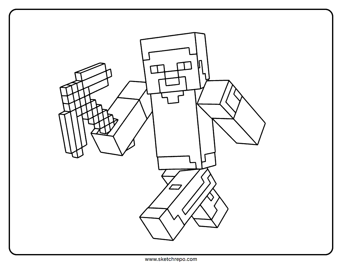 Minecraft Colouring Pages Steve And Maggie Infoupdate