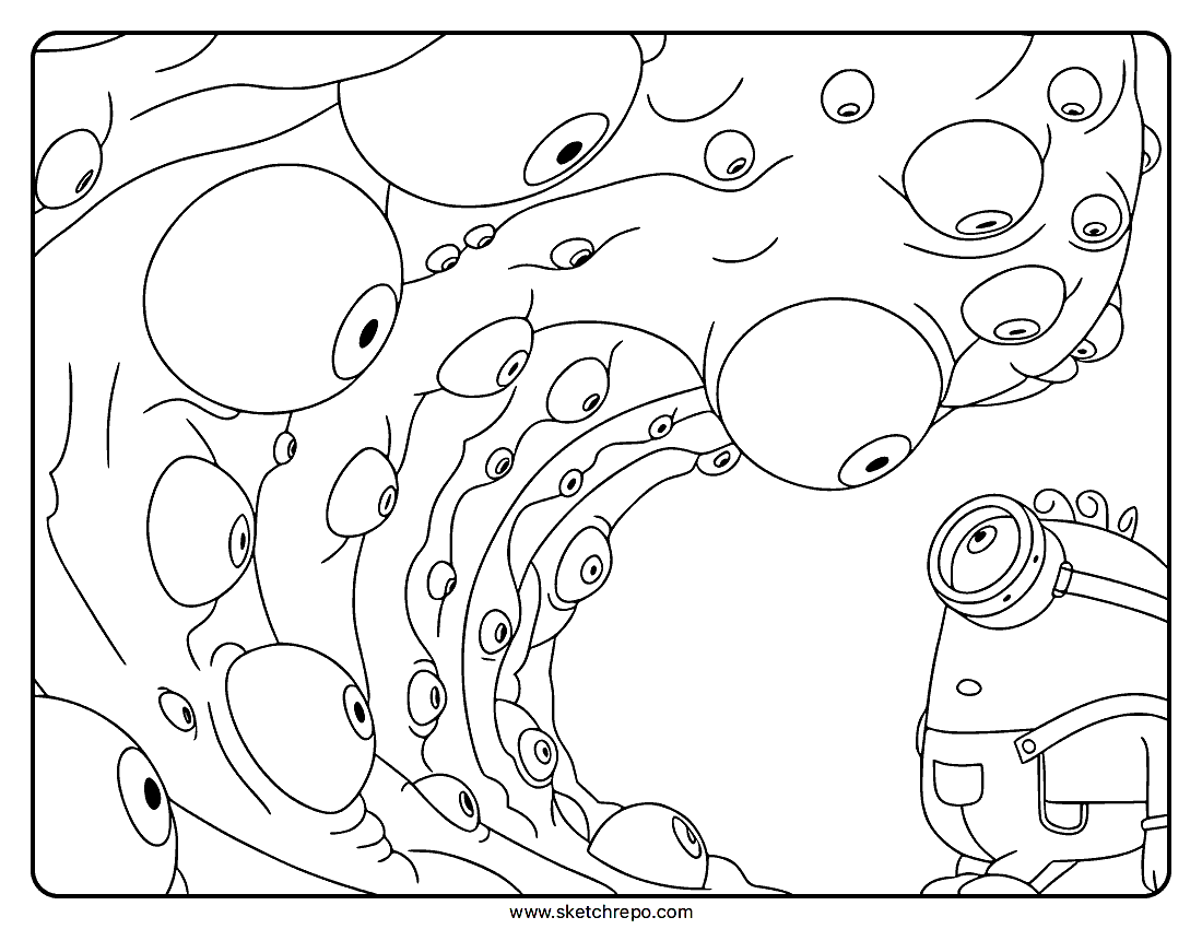 Minions And Monsters Coloring Page