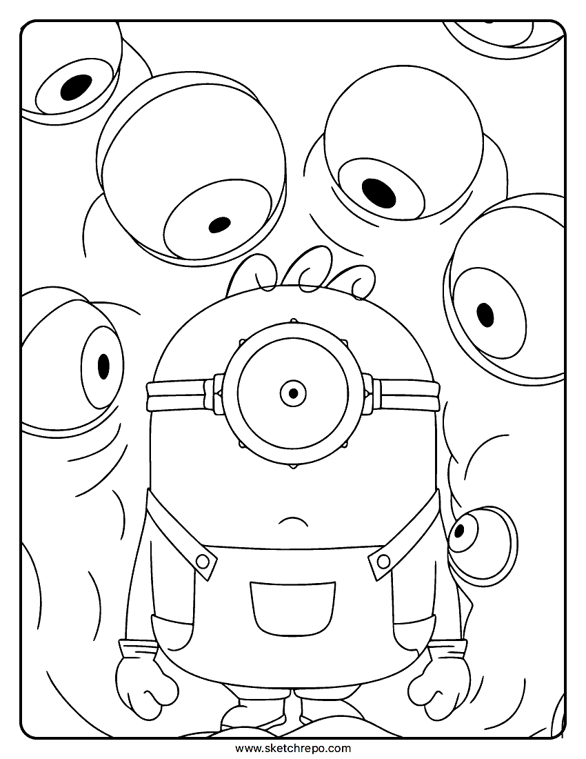 Minions And Monsters Movie Coloring Page
