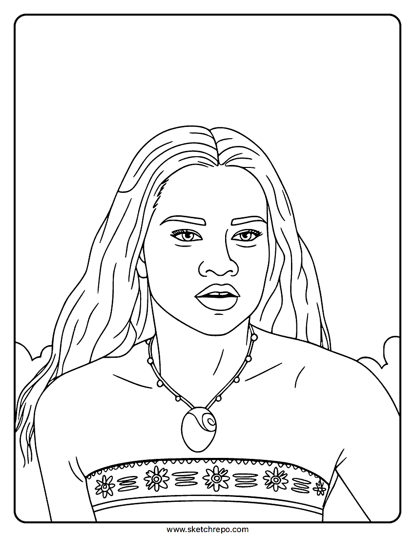 Moana 2026 Portrait Coloring Page