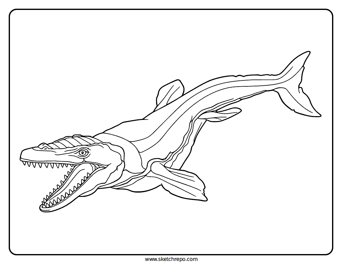 Mosasaurus Dinosaur Coloring Page