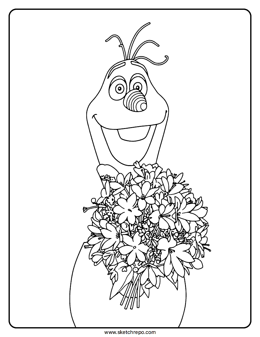 Olaf Frozen 3 Coloring Page