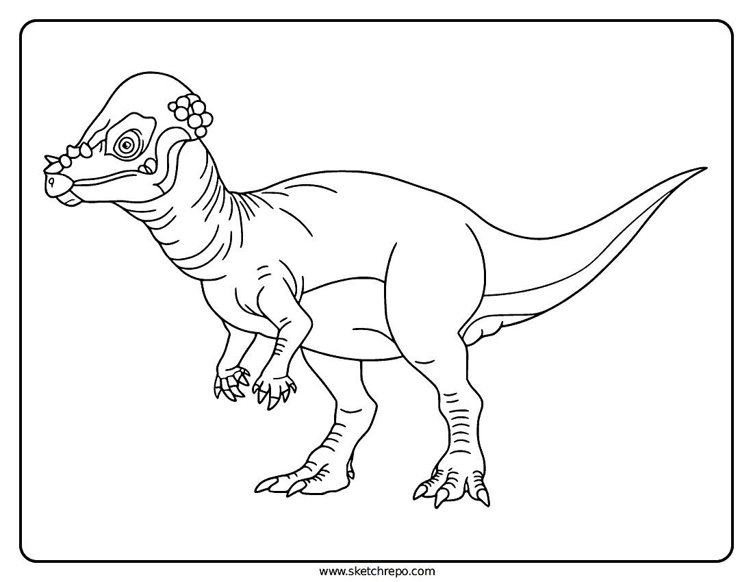 Pachycephalosaurus Coloring Page