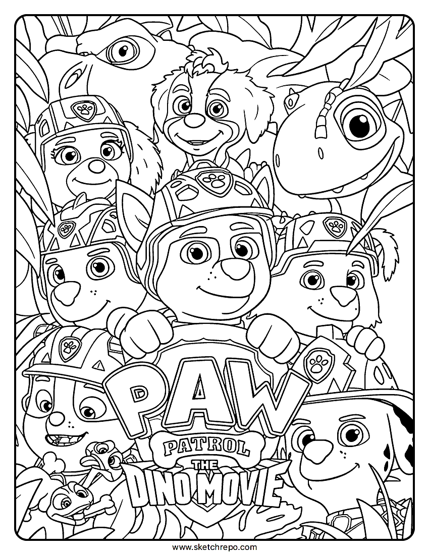 PAW Patrol The Dino Movie Coloring Pages