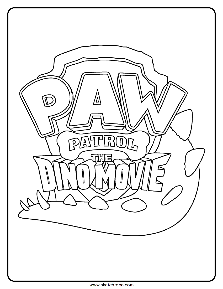 PAW Patrol The Dino Movie Logo Coloring Page