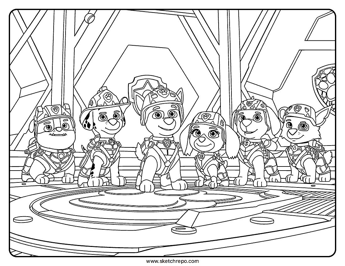 PAW Patrol Squad Coloring Page | The Dino Movie