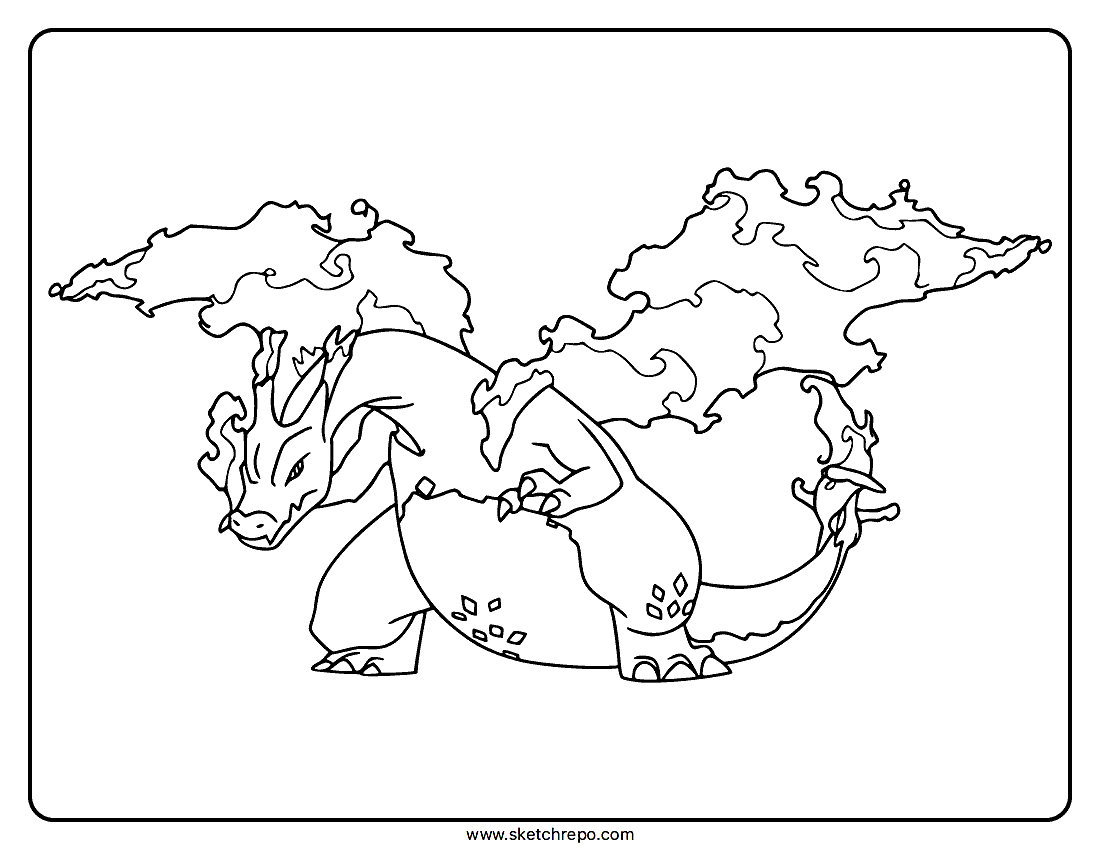 Pokemon Gigantamax Charizard Coloring Page