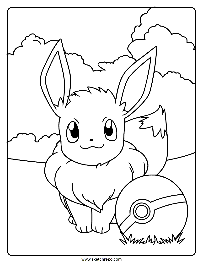 Pokemon Let’s Go Eevee Coloring Page