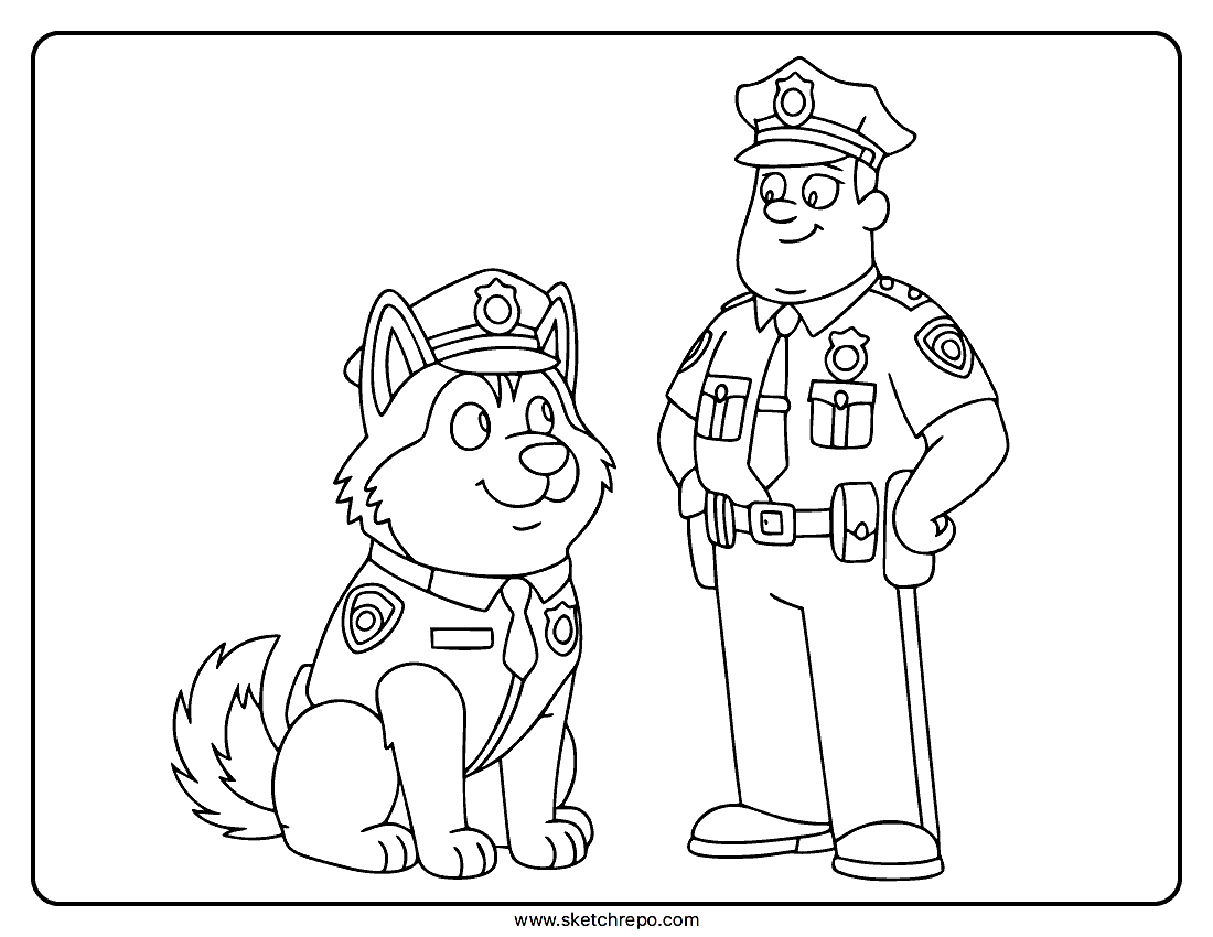 Police Dog Coloring Page