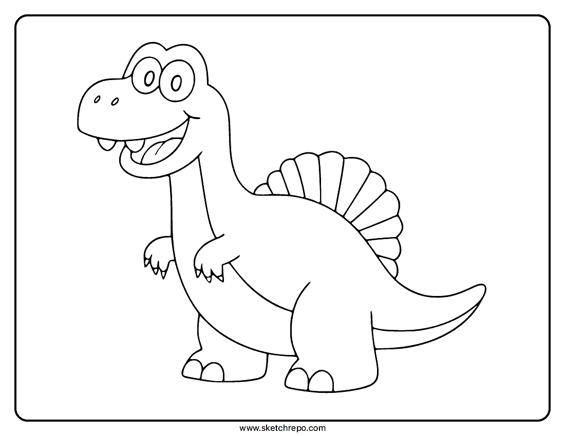 Preschool Dinosaur Coloring Page