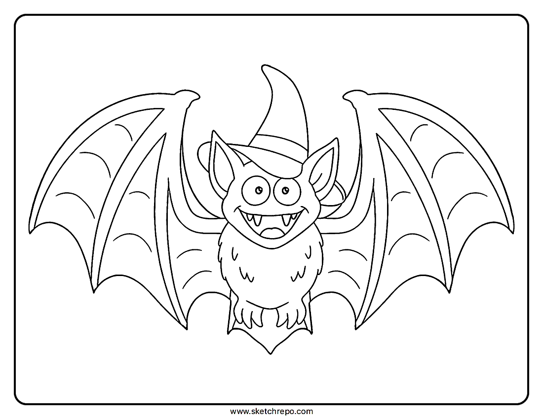 Printable Halloween Bat Coloring Page PDF
