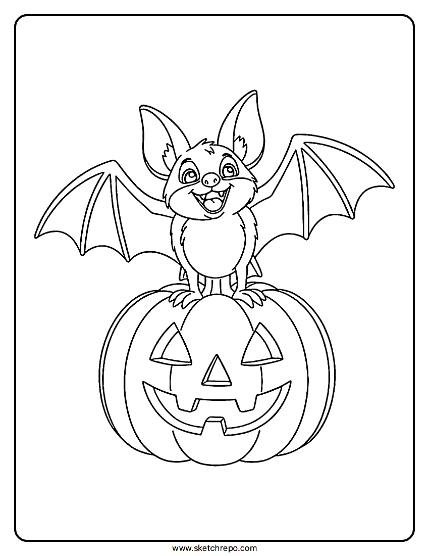 Printable Halloween Bat Coloring Sheet