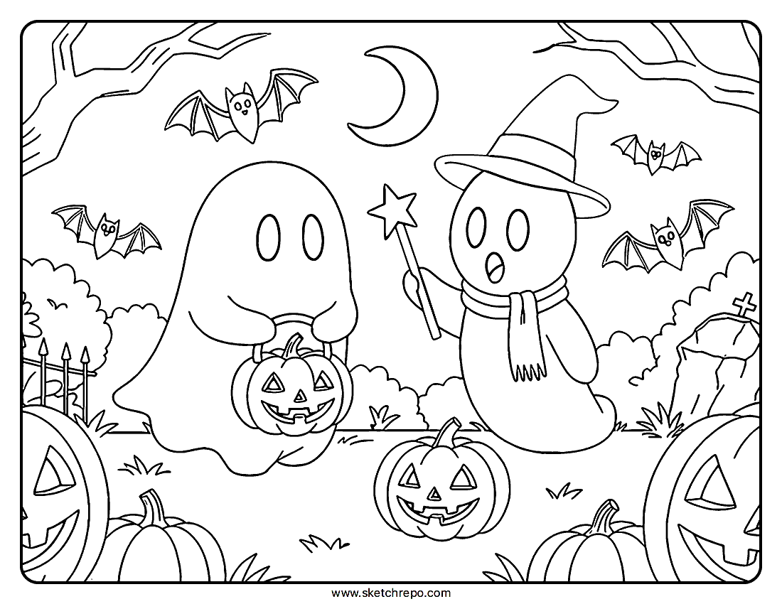 Printable Halloween Coloring Page PDF