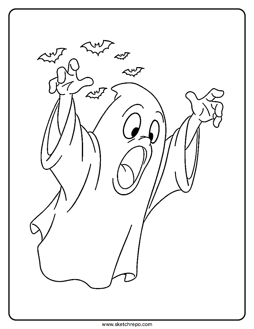 Printable Halloween Ghost Coloring Sheet