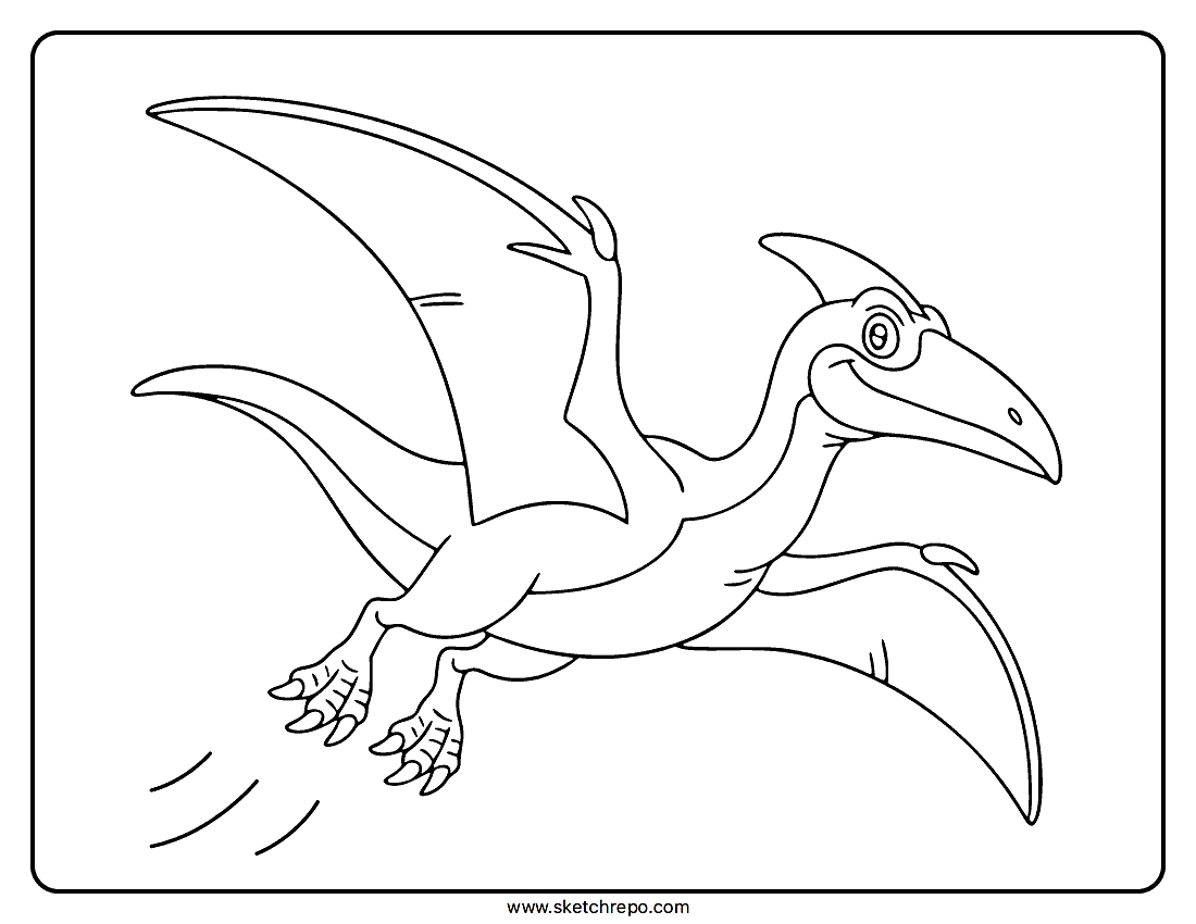 Pterodactyl Dinosaur Coloring Page