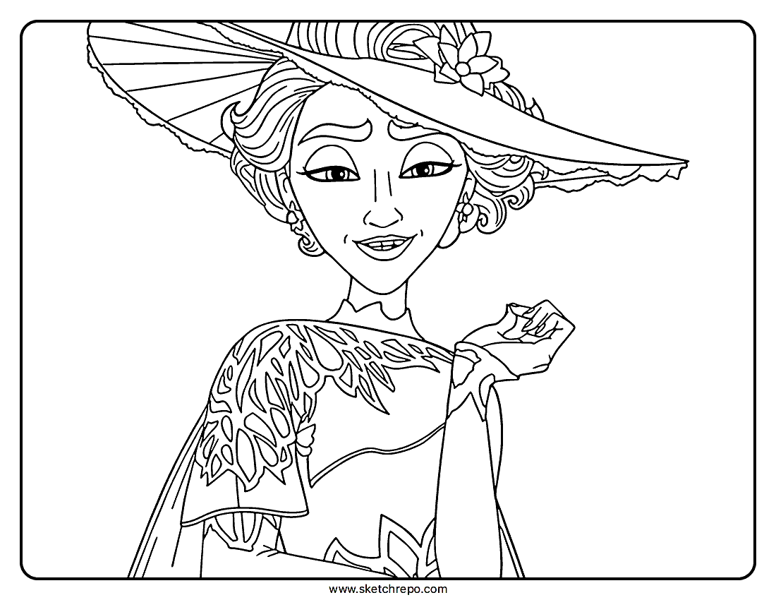 Queen Celeste in Hexed Coloring Page