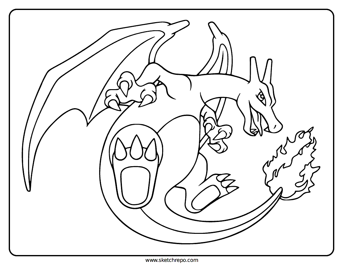 Radiant Charizard Pokemon Go Coloring Page