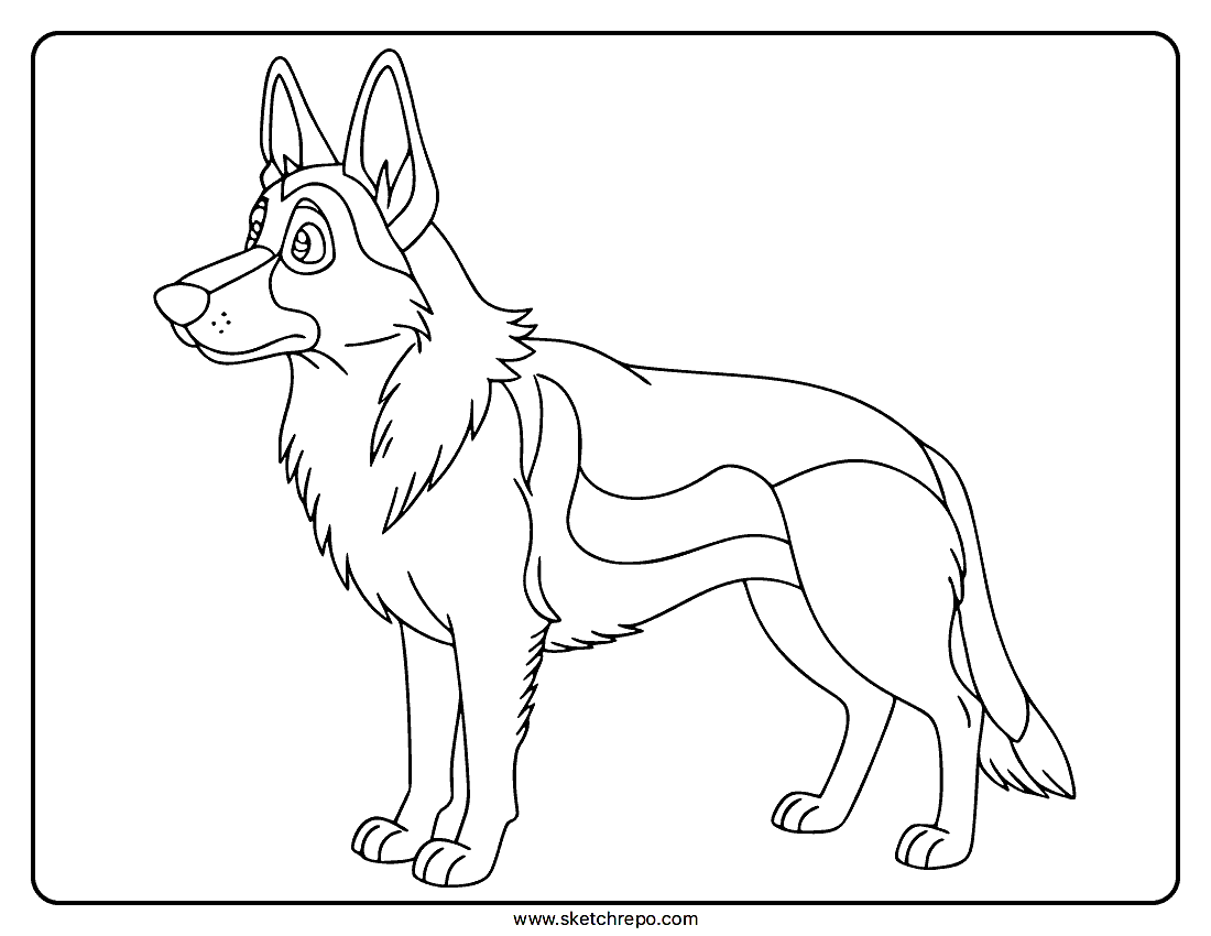 Realistic Dog Coloring Page