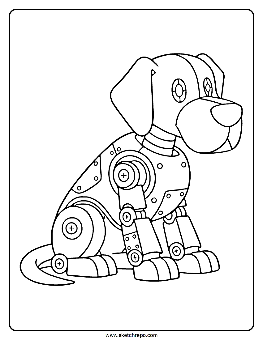 Robot Dog Coloring Page