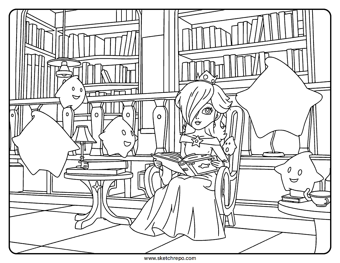 Super Mario Galaxy Rosalina Coloring Page