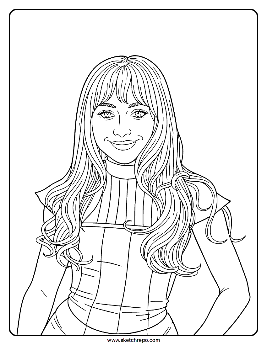 Sabrina Carpenter Bangs Coloring Page