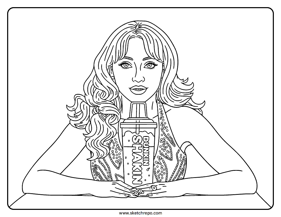 Sabrina Carpenter Dunkin Drink Coloring Page