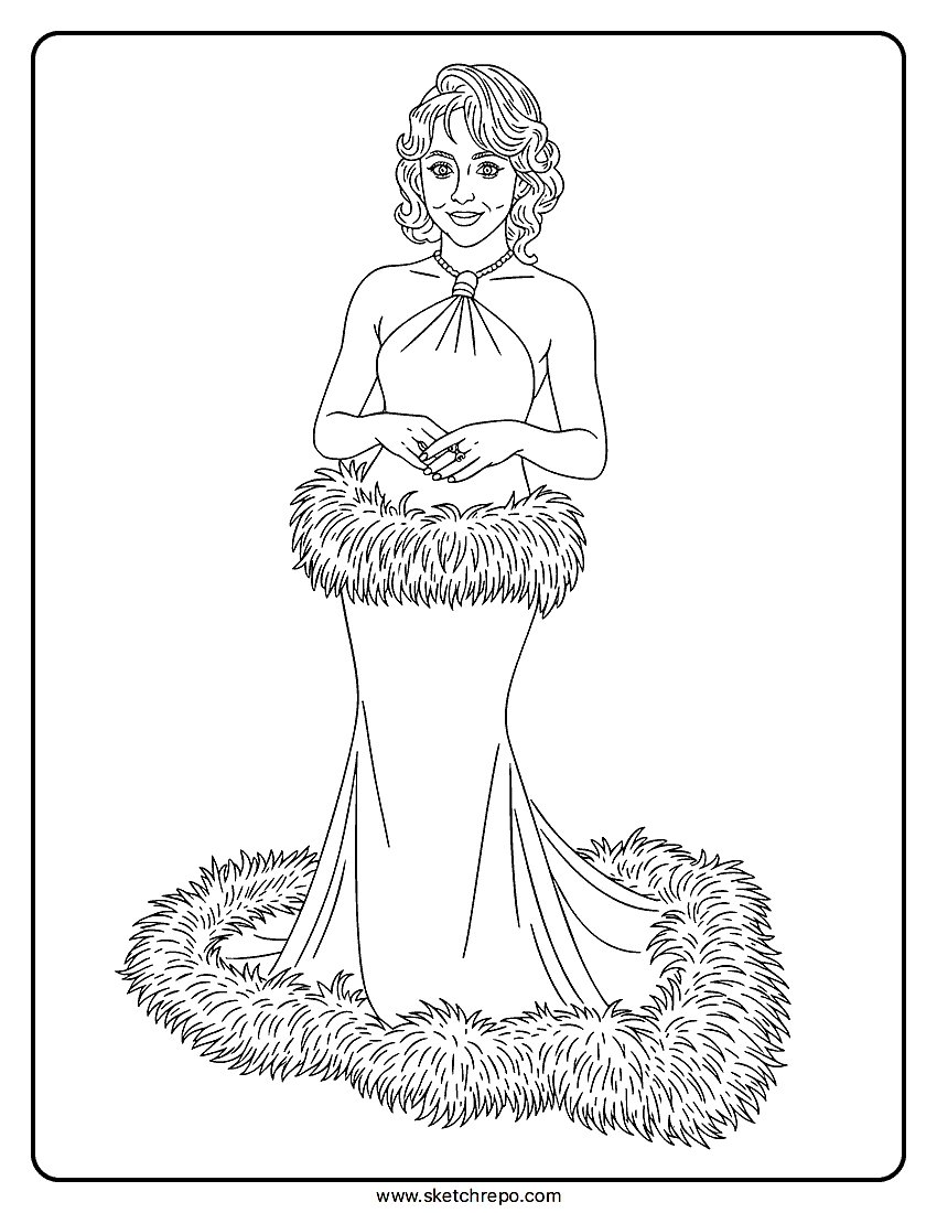 Sabrina Carpenter Grammys Dress Coloring Page