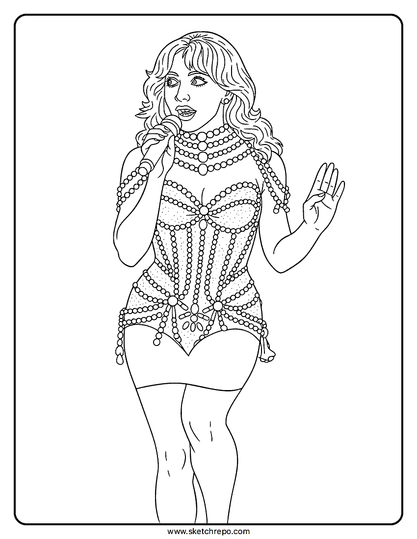 Sabrina Carpenter Grammys Performance Coloring Page