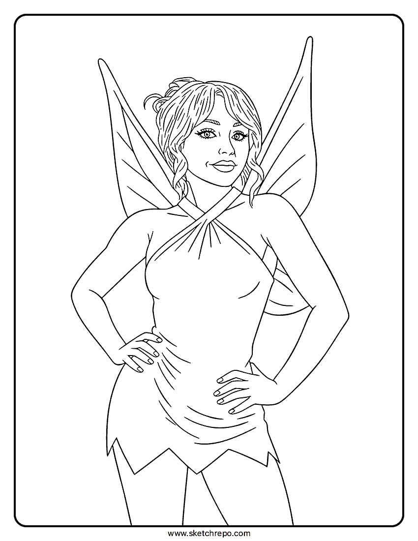 Sabrina Carpenter Halloween As Tinkerbel Coloring Page