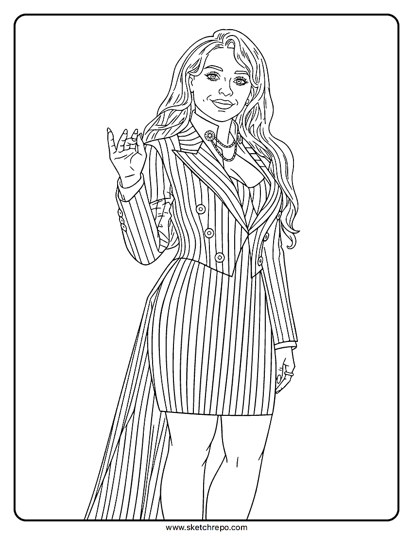 Sabrina Carpenter Met Gala 2 Coloring Page