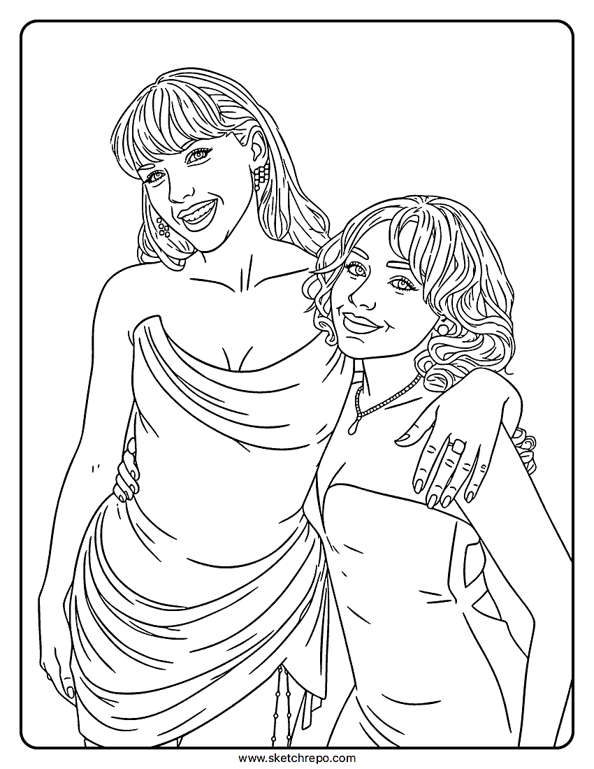 Sabrina Carpenter Taylor Swift Coloring Page