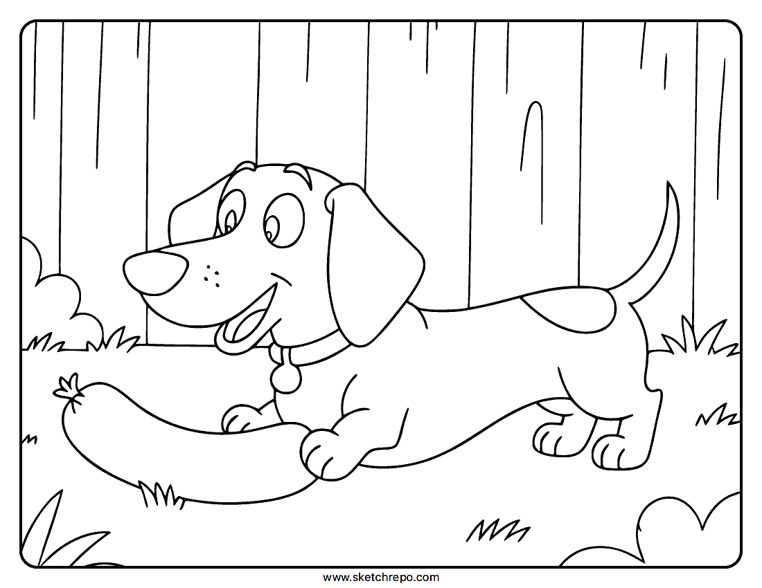 Sausage Dog Coloring Page