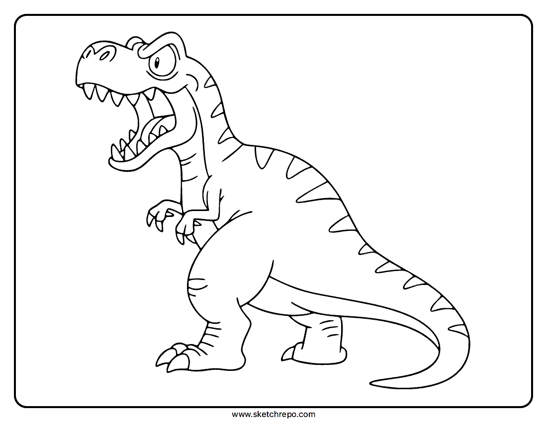 Scary Dinosaur Coloring Page