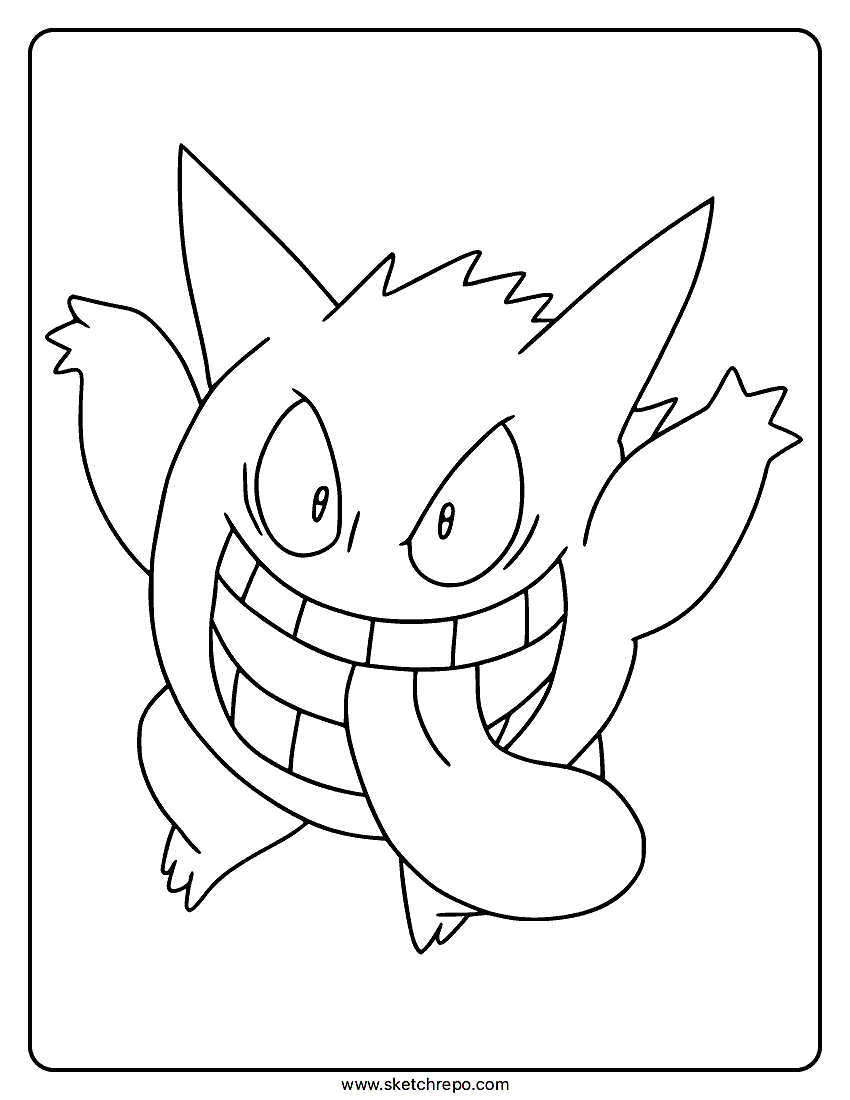 Gengar Coloring Pages