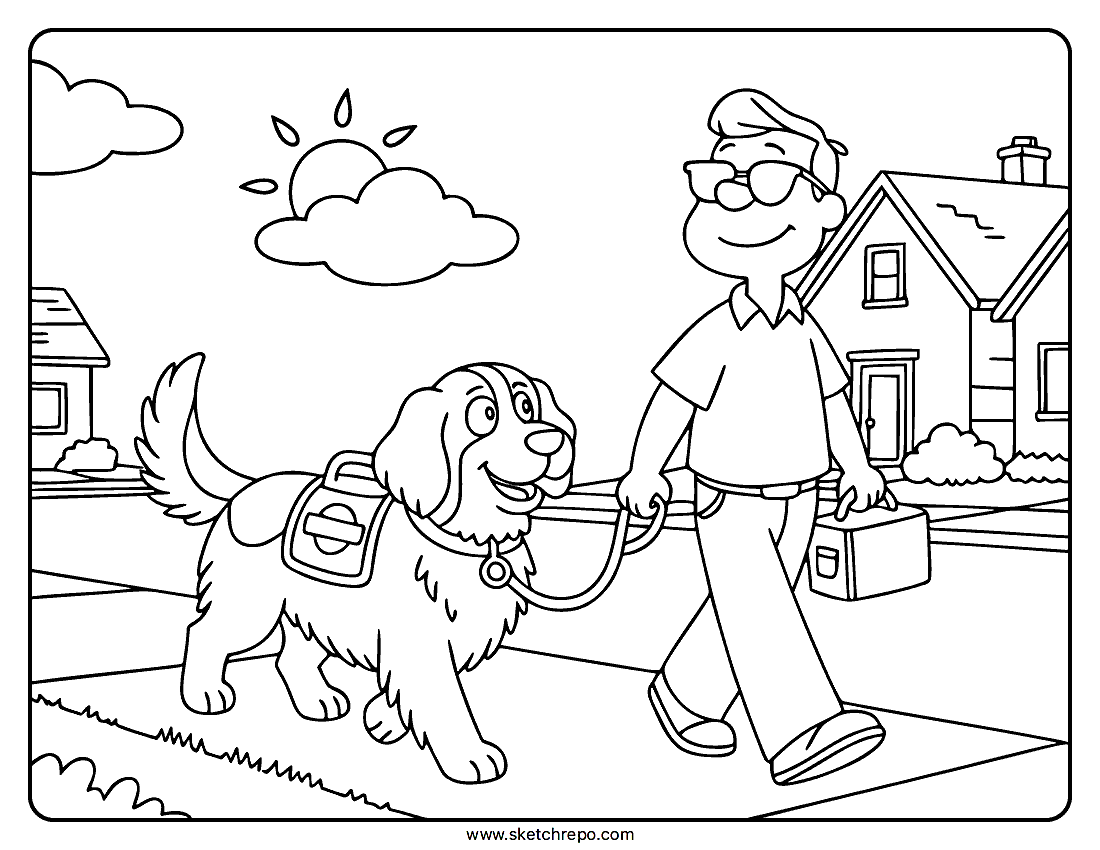 Service Dog Coloring Page