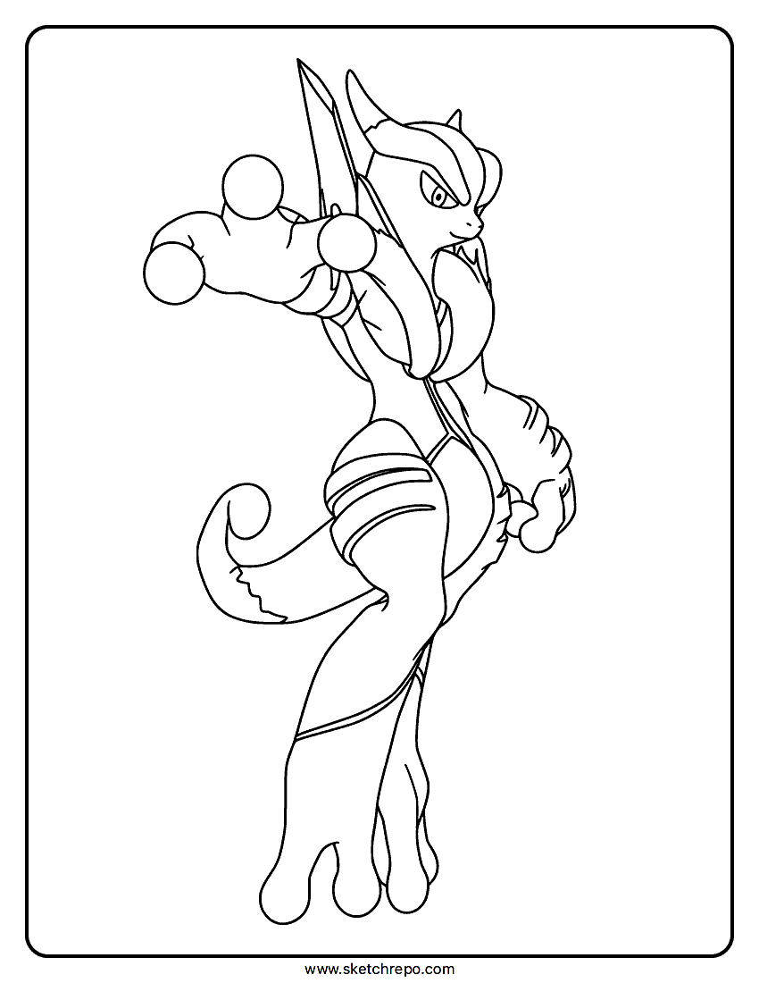 Shadow Mega Mewtwo Coloring Page