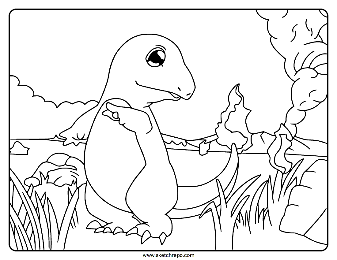 Shadowless Charmander Coloring Page