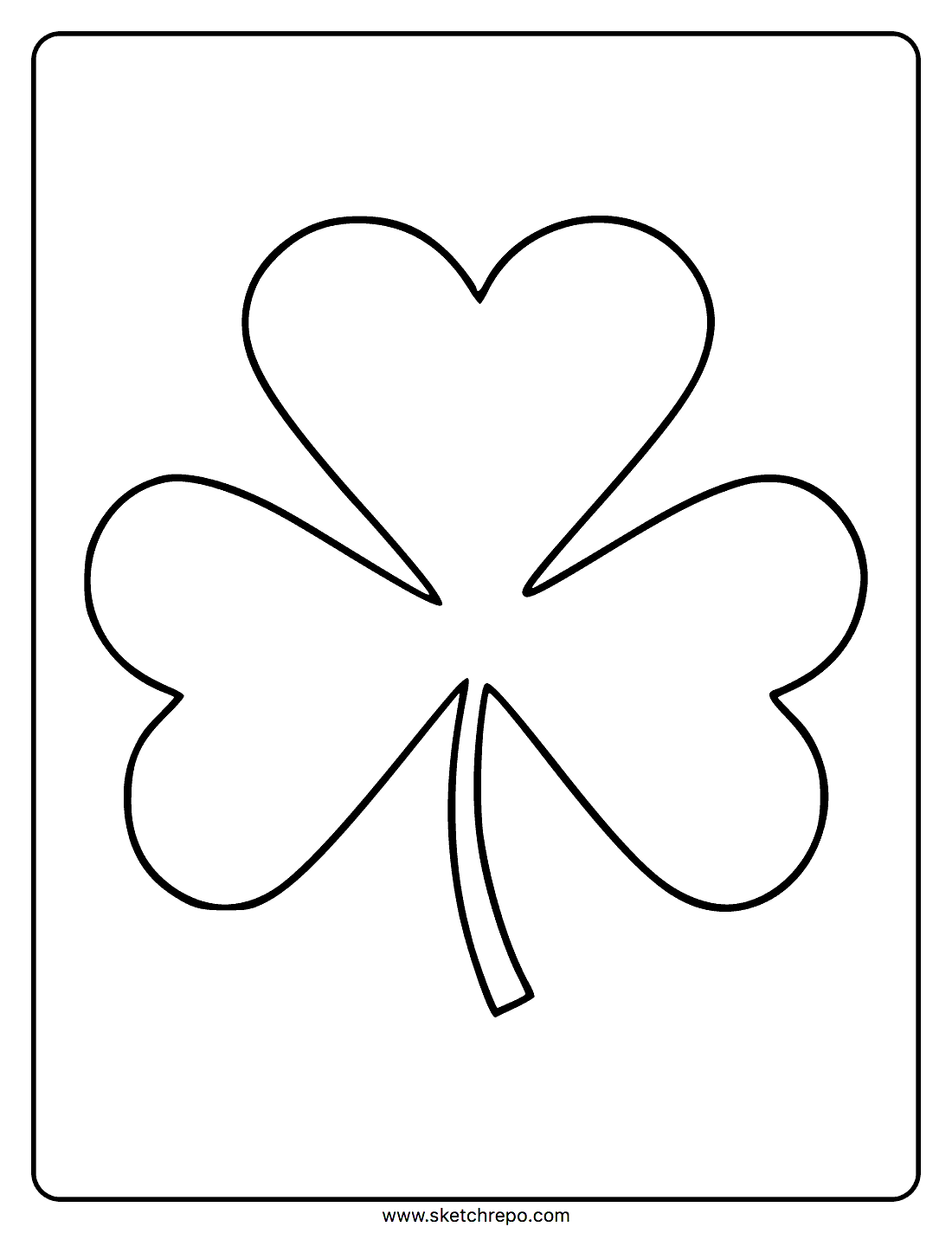 Shamrock Coloring Page Sketch Repo