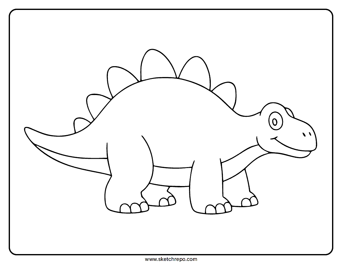 Simple Dinosaur Coloring Page