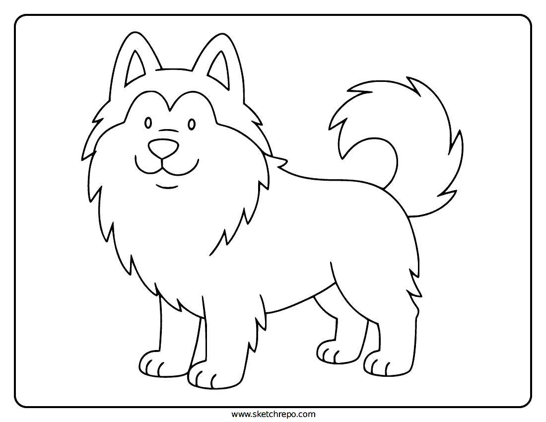 Simple Dog Coloring Page