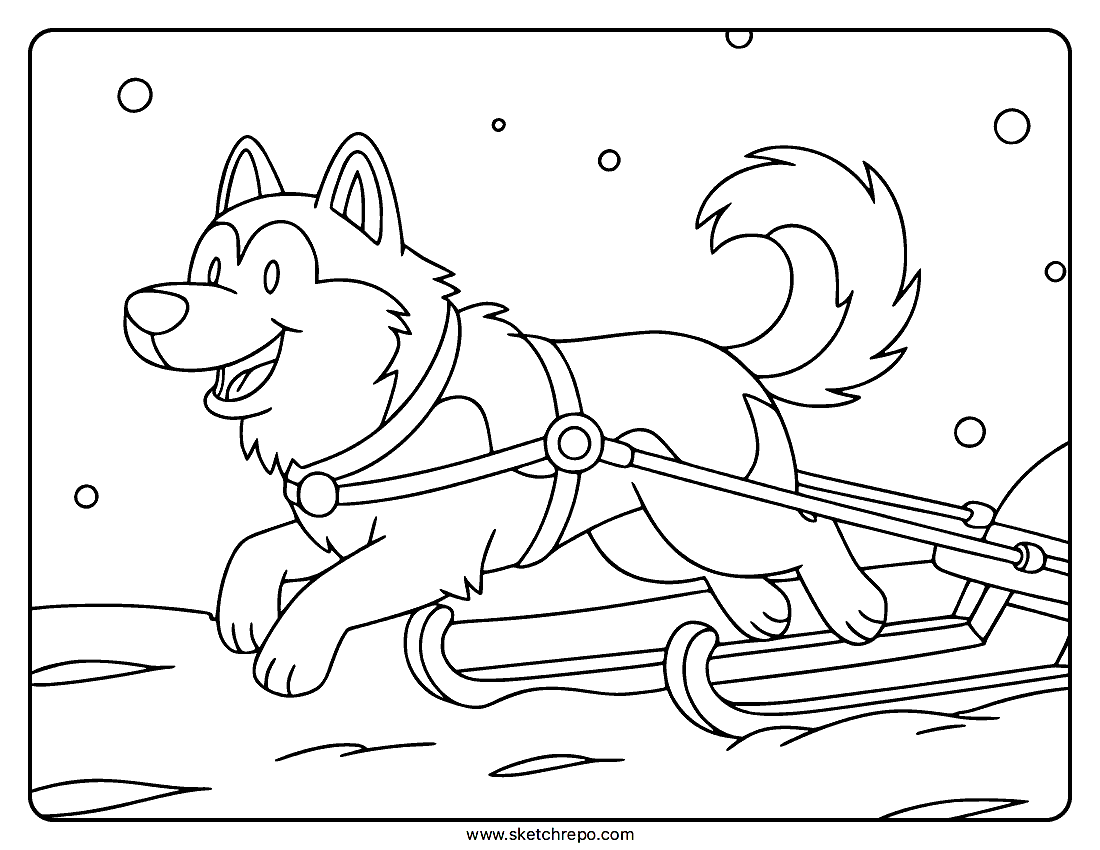 Sled Dog Coloring Page