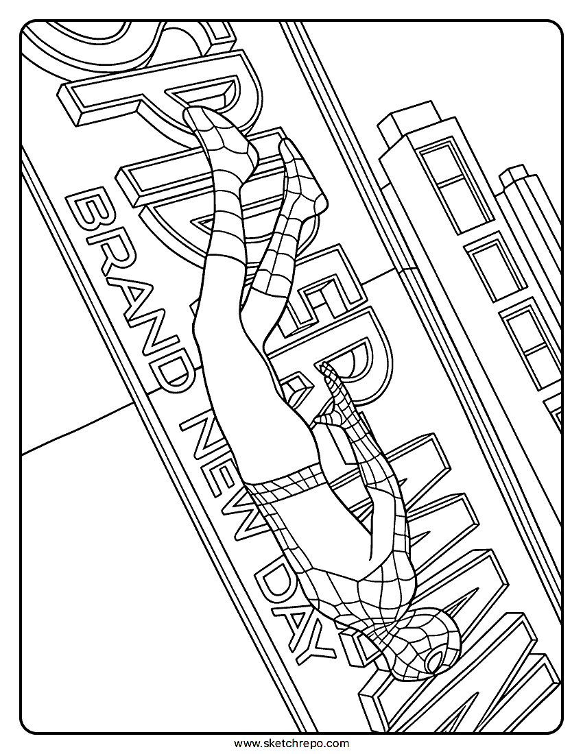 Spider Man Brand New Day Movie Coloring Page